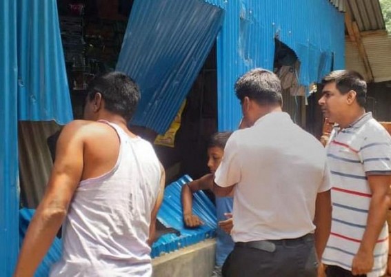 After BJP, Congress clash, unknown miscreants set fire to a Congress supporter’s shop in Charilam : Party Office, Houses Vandalized After BJP, Congress clash, unknown miscreants set fire to a Congress supporter’s shop in Charilam : Party Office, Houses Vandalized